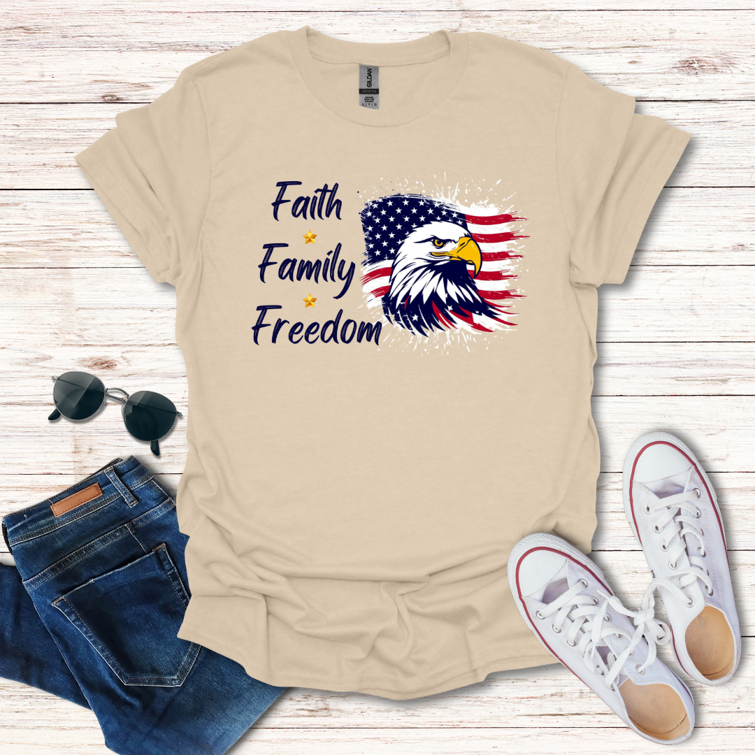 Faith Family Freedom Flag Eagle