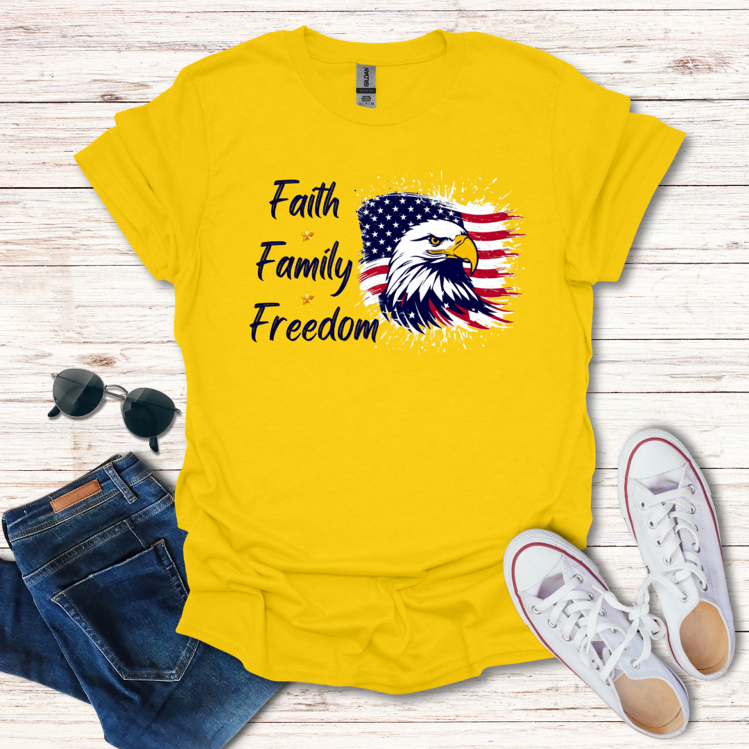 Faith Family Freedom Flag Eagle