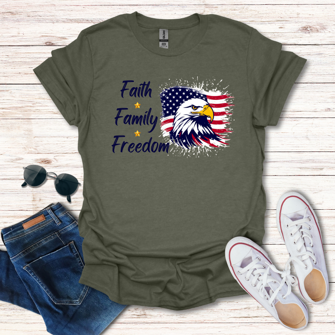Faith Family Freedom Flag Eagle