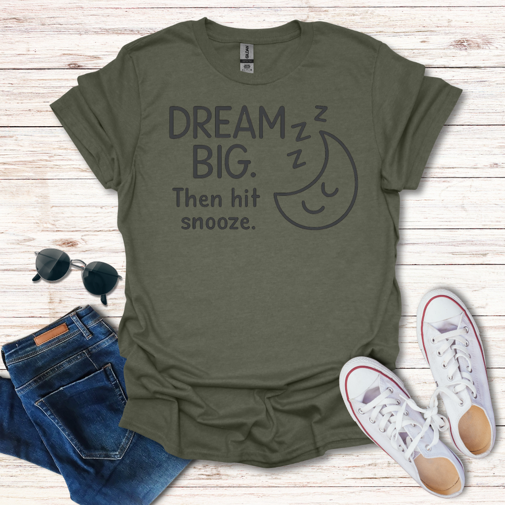 Dream Big Hit Snooze Line Art