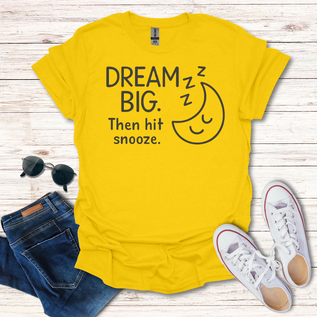 Dream Big Hit Snooze Line Art