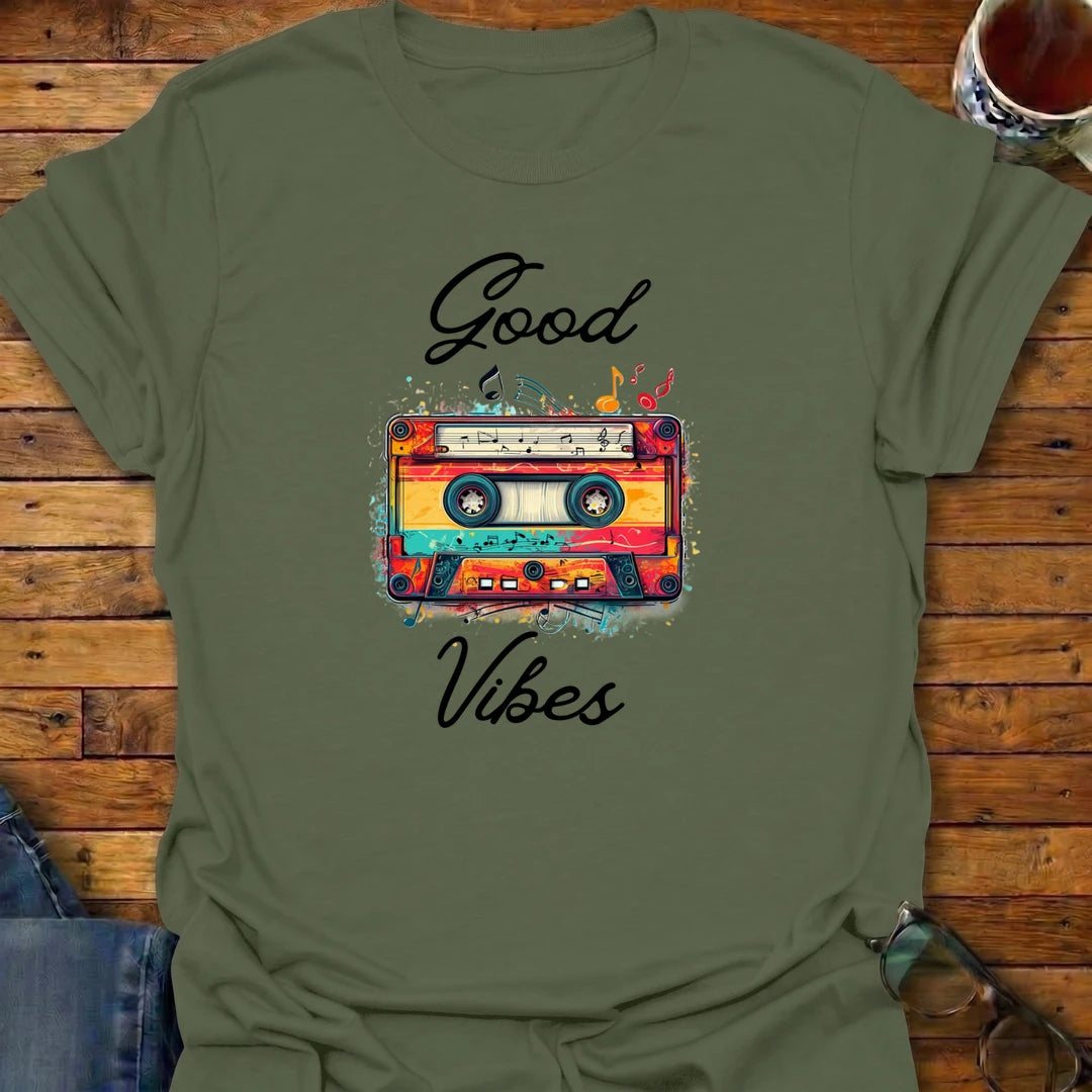 Good Vibes Retro Cassette T-Shirt
